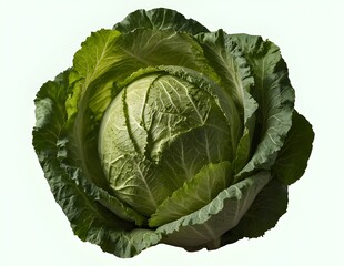 Fototapeta premium Green cabbage isolated on white background GeneratedAI,