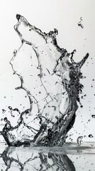 Dynamic scene of a Banshees cry shattering glass, powerful and intense, against a clean, sharp white background