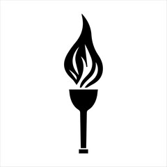 Fire torch icon. Vector illustration, EPS10