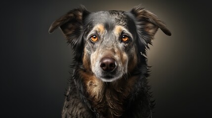 Fototapeta premium A poor hopeless dog looking for adoption by owner in the pet shop - Animal rights