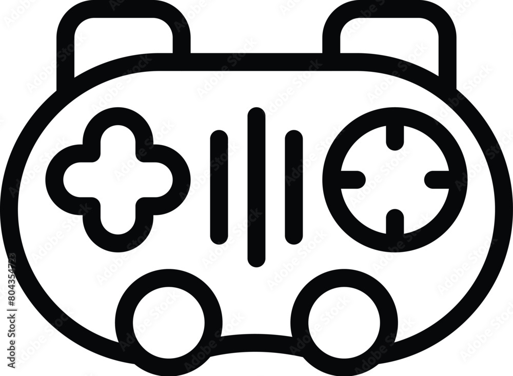Poster game joystick icon outline vector. controller device. videogame player console