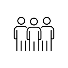 Meeting outline icons, minimalist vector illustration ,simple transparent graphic element .Isolated on white background