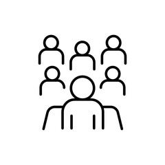 Meeting outline icons, minimalist vector illustration ,simple transparent graphic element .Isolated on white background