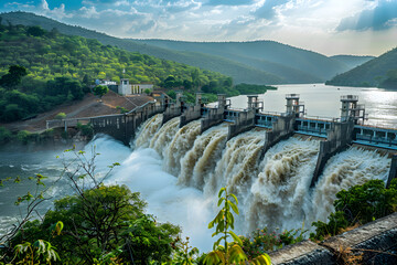 The Majestic Srisailam Dam in Broad Daylight: A Testament to Human Ingenuity and Engineering Excellence
