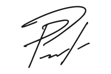 Fake hand drawn autographs . Handwritten signature scribble for business certificate or letter. Vector isolated illustration