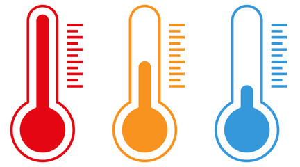 Temperature icons set. Weather symbols