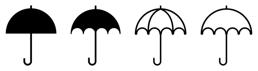 Umbrella icons. Protection parasol symbol. Vector illustration isolated on white background