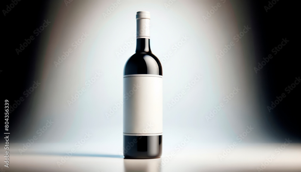 Poster a wine bottle with a blank label on a gradient background, ideal for branding presentation. generati