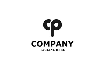 letter c p and elephant modern logo