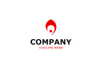 letter e and red feather modern logo