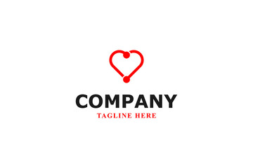 red heart modern minimal logo