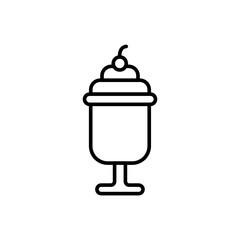 Milkshake outline icons, minimalist vector illustration ,simple transparent graphic element .Isolated on white background