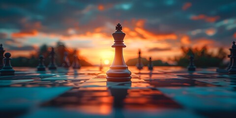 strategic and visionary mindset required for entrepreneurial success The silhouetted chess piece