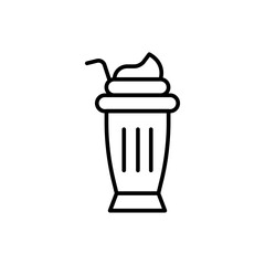 Milkshake outline icons, minimalist vector illustration ,simple transparent graphic element .Isolated on white background