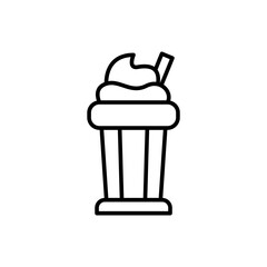 Milkshake outline icons, minimalist vector illustration ,simple transparent graphic element .Isolated on white background