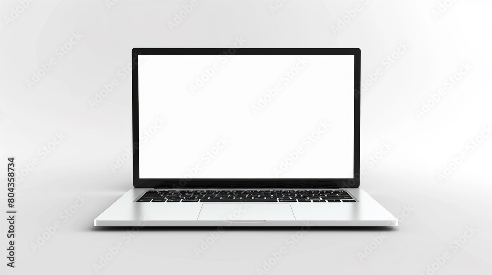 Poster a laptop with a blank screen on a white background, ideal for a modern branding mockup. generative a