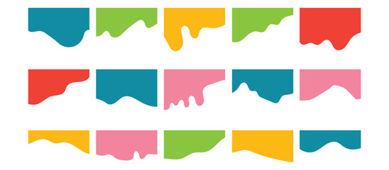 Obraz premium Set of angular abstract design separator header and border for website and app. Divider shapes top and bottom for web page. Different borders for website, banner, app, poster,&nbsp;background in eps 10.