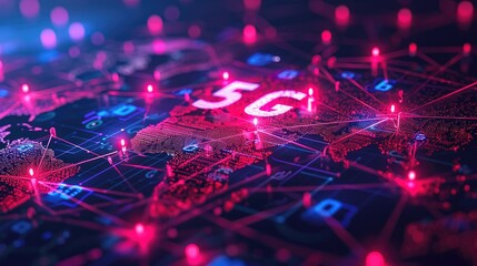 Dynamic 5G Network Illustration: High-Speed Data Revolution