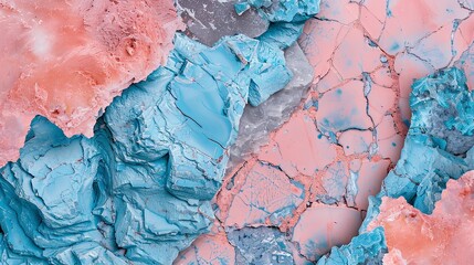 Naklejka premium Vivid Contrast in Pink and Blue Natural Marble Texture