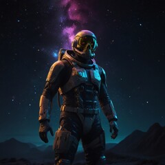Futuristic Space Soldier Concept Art - Epic Sci-Fi Astronaut on Alien Planet