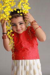 Girl with Kerala festive costume