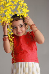 Girl with Kerala festive costume