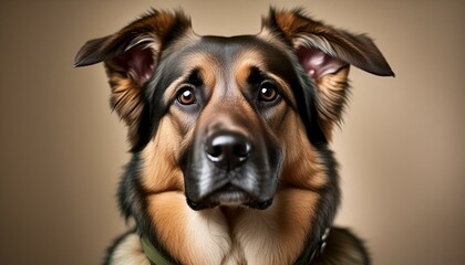 A german shepherd close-up portrait