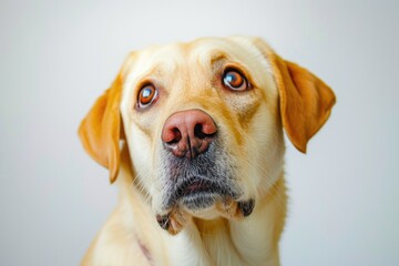 Inquisitive Dog: Confused Labrador in Isolated Setting