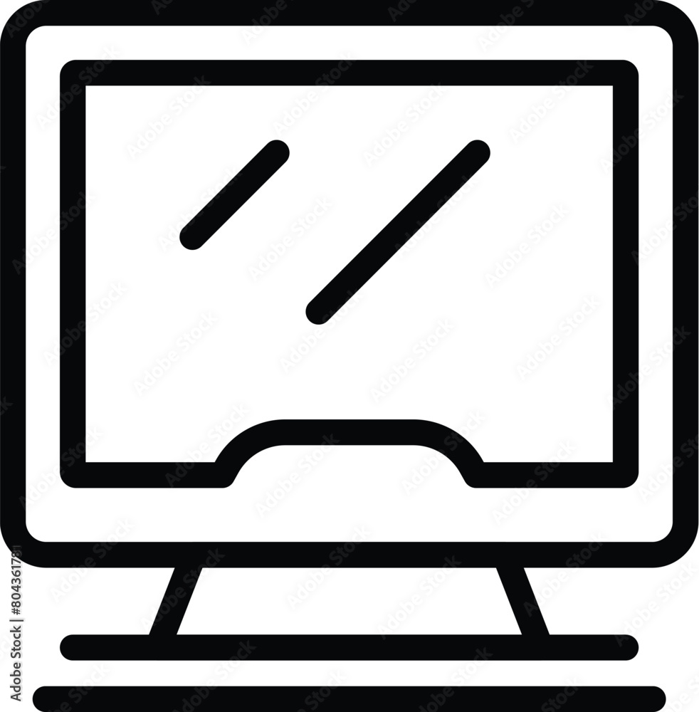Wall mural gaming computer monitor icon outline vector. videogame accessory. game monitor device - Wall murals