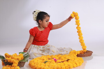 Girl with Kerala festive costume