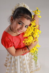 Girl with Kerala festive costume