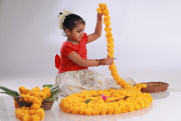 Girl with Kerala festive costume