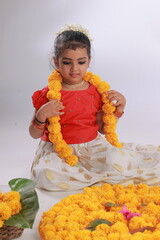 Girl with Kerala festive costume