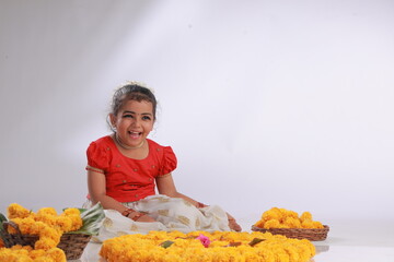 Girl with Kerala festive costume