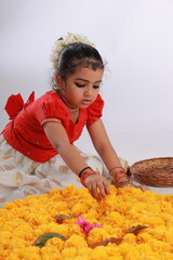 Girl with Kerala festive costume