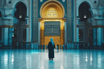 Devotion at the Kaaba: A Moment of Spiritual Connection - obrazy, fototapety, plakaty