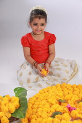 Girl with Kerala festive costume