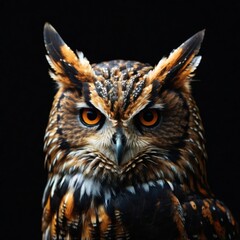 Fototapeta premium Mysterious Bubo Owl Spirit - Dark Fantasy Creature Portrait