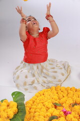 Girl with Kerala festive costume