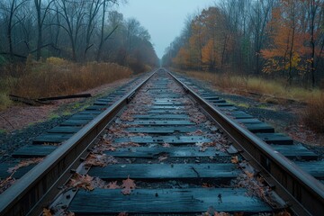 Obraz premium Industrial Serenity: The Gentle Aura of Railways