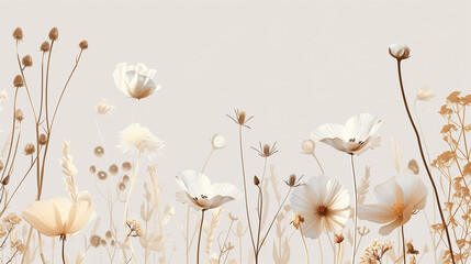 background with flowers, minimalist floral design