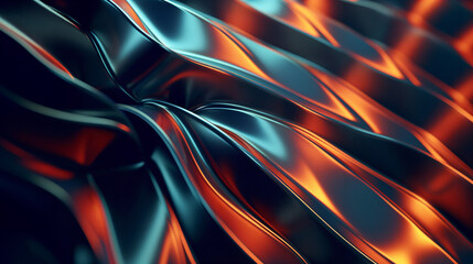 Naklejka premium prismatic shapes flowing in a beautiful pattern, smooth lines, circular abstraction, light orange and blue