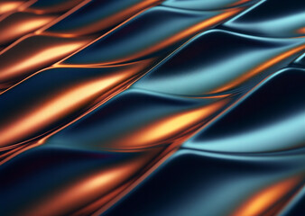  prismatic shapes flowing in a beautiful pattern, smooth lines, circular abstraction, light orange and blue