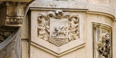 carved stone, Bari, Apulia, Italy, March 2024