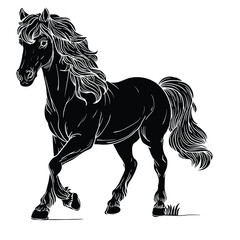 Hand drawing style of horse vector. It is suitable for animal icon, sign or symbol.