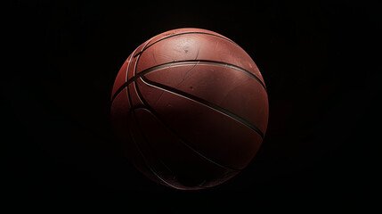 Fototapeta premium Close-up of a basketball on a dark moody background