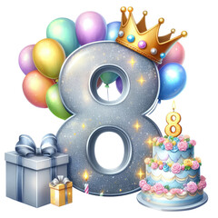 Silver Birthday Number Clipart