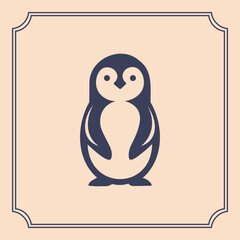 penguin silhouette logo style illustration