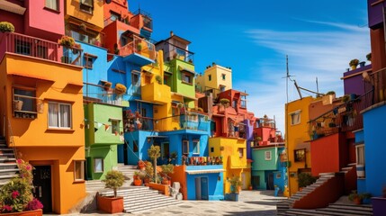colorful cartoon town building.