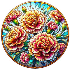 Stained Glass of Birth Month Flowers